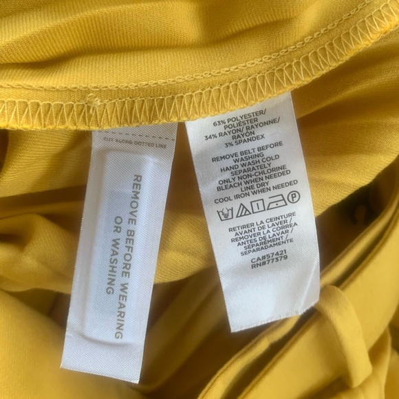 Ann Taylor Belted Pleated Midi Skirt Yellow Size 8 NWOT Spring Easter Workwear - Picture 7 of 7
